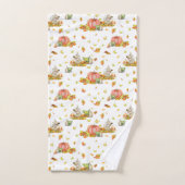 Niedliche Maus, Kürbis und farbenfrohe Muster Badhandtuch Set (Handtuch)