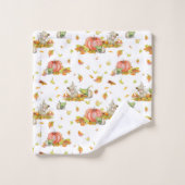 Niedliche Maus, Kürbis und farbenfrohe Muster Badhandtuch Set (Waschlappen)