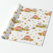 Niedliche Maus, Kürbis und farbenfrohe Muster Geschenkpapier (Ungerollt)