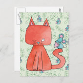 Niedliche Maus Lieben Kitty Cat Postkarte (Vorne/Hinten)