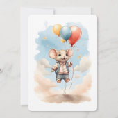 Niedliche Maus mit Balloons Geburtstagsparty Einladung (Rückseite)