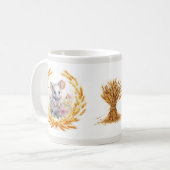Niedliche Maus mit Blume und Tasse von Weizen (Vorderseite Links)