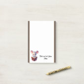 Niedliche Maus mit Buch Post-it Klebezettel (Auf Schreibtisch)