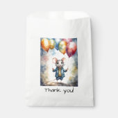 Niedliche Maus mit bunten Ballons, Brauch zum Gebu Geschenktütchen (Vorderseite)