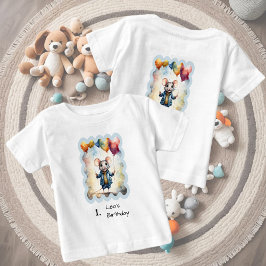 Niedliche Maus mit bunten Ballons, kundenspezifisc Baby T-shirt