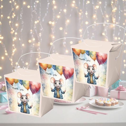 Niedliche Maus mit bunten Ballons, kundenspezifisc Geschenkschachtel