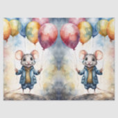 Niedliche Maus mit bunten Ballons, kundenspezifisc Seidenpapier (Vorderseite)