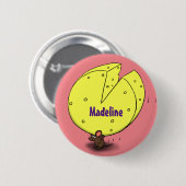Niedliche Maus mit Cartoon-Abbildung Button (Vorne & Hinten)
