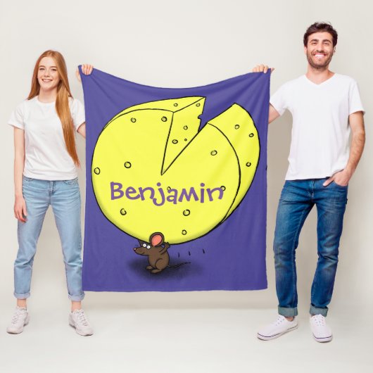Niedliche Maus mit Cartoon-Abbildung Fleecedecke (Beispiel)