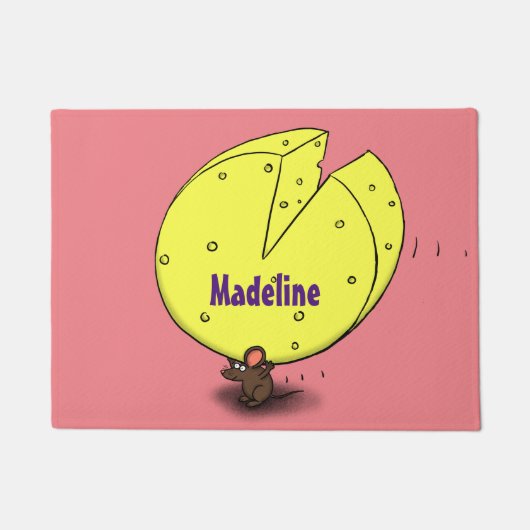 Niedliche Maus mit Cartoon-Abbildung Fußmatte (Vorderseite)