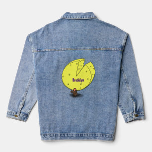 Niedliche Maus mit Cartoon-Abbildung Jeansjacke