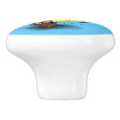 Niedliche Maus mit Cartoon-Abbildung Keramikknauf (Seitenansicht)