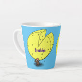 Niedliche Maus mit Cartoon-Abbildung Milchtasse (Linke Ecke)