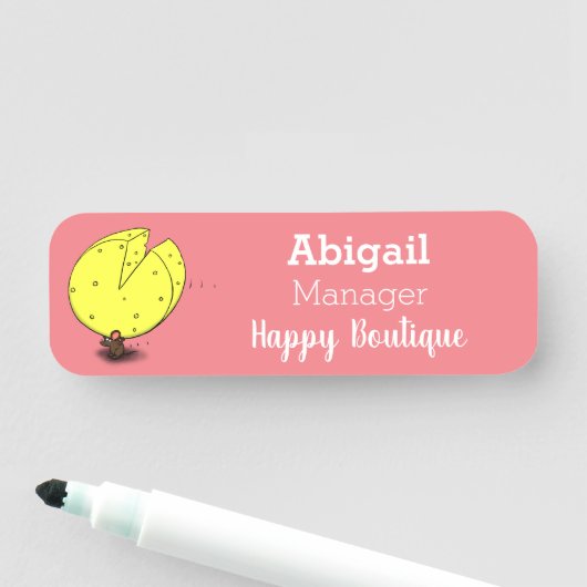 Niedliche Maus mit Cartoon-Abbildung Namensschild (Beispiel)