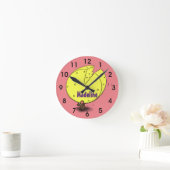 Niedliche Maus mit Cartoon-Abbildung Runde Wanduhr (Zuhause)