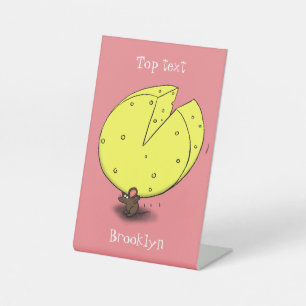 Niedliche Maus mit Cartoon-Abbildung Sockelschild