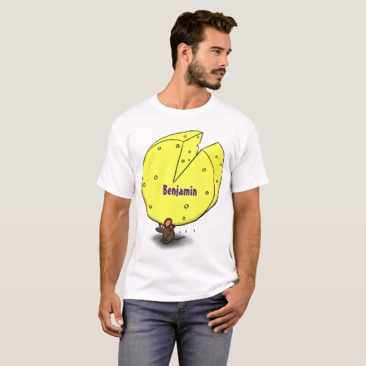Niedliche Maus mit Cartoon-Abbildung T-Shirt (Vorne ganz)