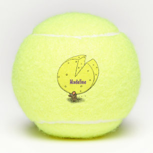 Niedliche Maus mit Cartoon-Abbildung Tennisbälle