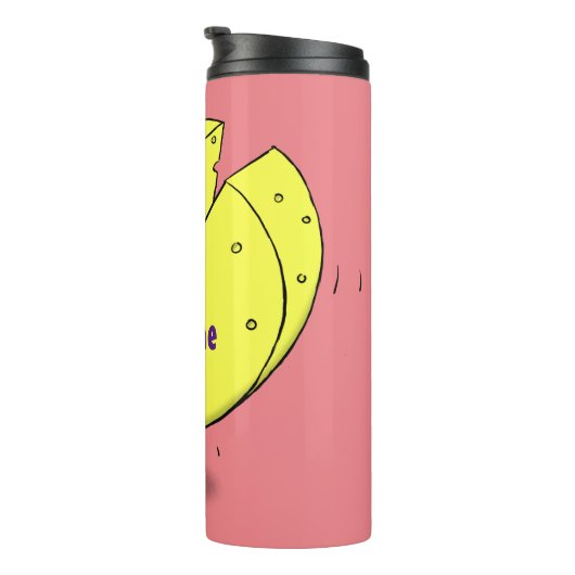 Niedliche Maus mit Cartoon-Abbildung Thermosbecher (Nach rechts gedreht)