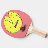 Niedliche Maus mit Cartoon-Abbildung Tischtennis Schläger (Seitenansicht)