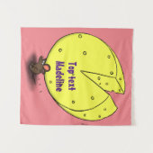 Niedliche Maus mit Cartoon-Abbildung Wandteppich (Vorderseite (Horizontal))