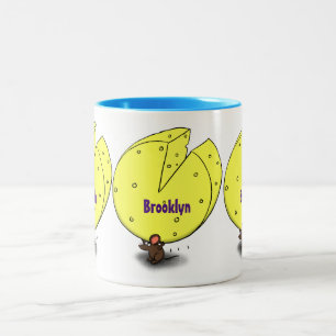 Niedliche Maus mit Cartoon-Abbildung Zweifarbige Tasse