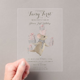 Niedliche Maus mit Geschenken 1 Geburtstag Acryleinladungen