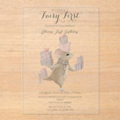 Niedliche Maus mit Geschenken 1 Geburtstag Acryleinladungen (Vorderseite)