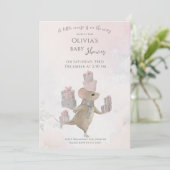 Niedliche Maus mit Geschenken für Weihnachtsdusche Einladung (Stehend Vorderseite)