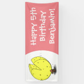 Niedliche Maus mit Käse Cartoon Geburtstag Banner (Vertikal)