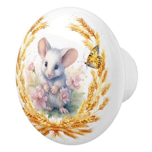 Niedliche Maus mit Keramik-Schublade Keramikknauf (Rechts)