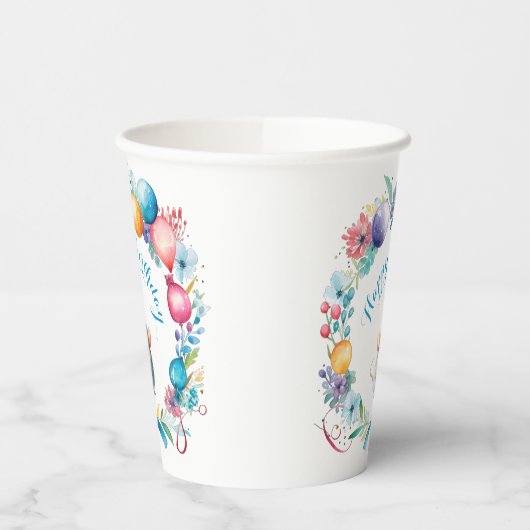 Niedliche Maus mit Party-Hut Pappbecher (Links)