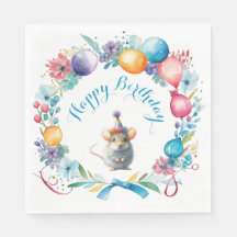 Niedliche Maus mit Party-Hut