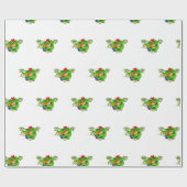 niedliche Maus mit Stechpalmenverpackungspapier Geschenkpapier (Flach)