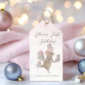 Niedliche Maus mit Weihnachtsgeschenken Geschenkanhänger