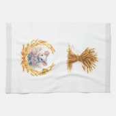 Niedliche Maus mit Weizenküche Handtuch weiß & gra (Horizontal)