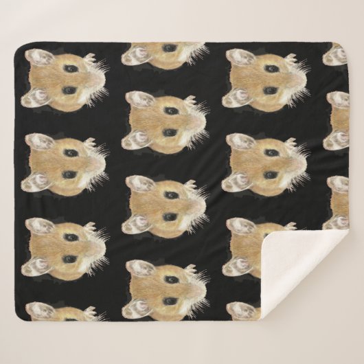 Niedliche Maus Neugieriger Spaß Wasserfarben Sherpadecke (Vorderseite (Horizontal))