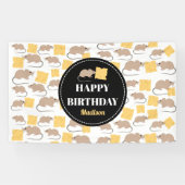 Niedliche Maus Rodent essen Käse Geburtstag Banner (Horizontal)