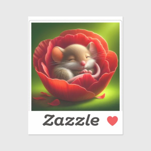 Niedliche Maus schlafen Aufkleber (Blatt)