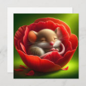 Niedliche Maus schlafen Einladung (Vorne/Hinten)