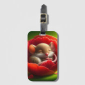 Niedliche Maus schlafen Gepäckanhänger (Vorderseite Vertikal)