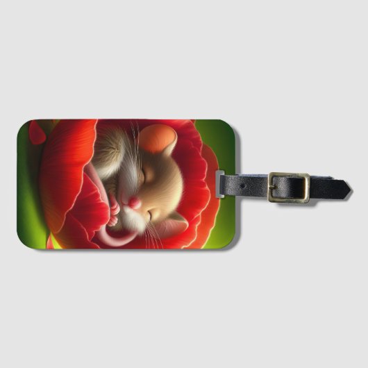 Niedliche Maus schlafen Gepäckanhänger (Vorderseite (Horizontal))