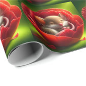 Niedliche Maus schlafen Geschenkpapier (Rolleneckpunkt)