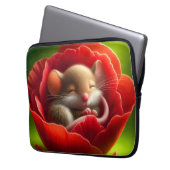 Niedliche Maus schlafen Laptopschutzhülle (Vorderseite Links)