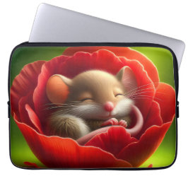 Niedliche Maus schlafen Laptopschutzhülle