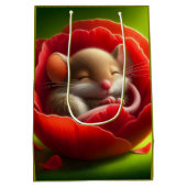 Niedliche Maus schlafen Mittlere Geschenktüte (Rückseite)