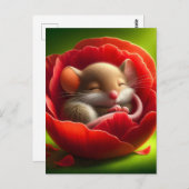 Niedliche Maus schlafen Postkarte (Vorne/Hinten)