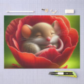 Niedliche Maus schlafen Seidenpapier (Handwerk)