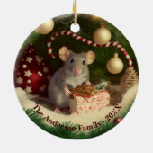 Niedliche Maus-Sondertext Metal Ornament (Hinten)