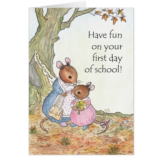 Niedliche Maus Spaß am ersten Schultag (Vorne)